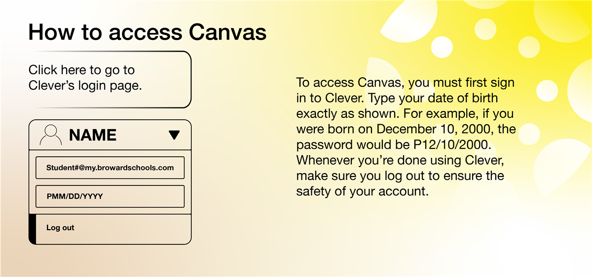Access canvas banner with link to clever
